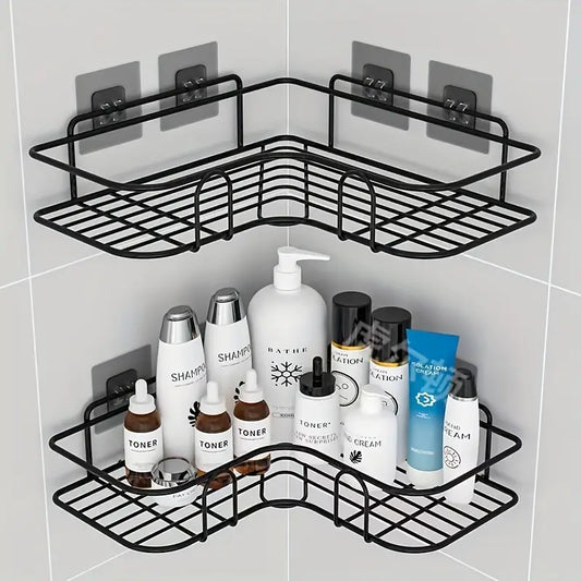 Wall-mounted Spice Rack and Shower Corner Caddy